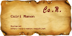 Csiri Manon névjegykártya